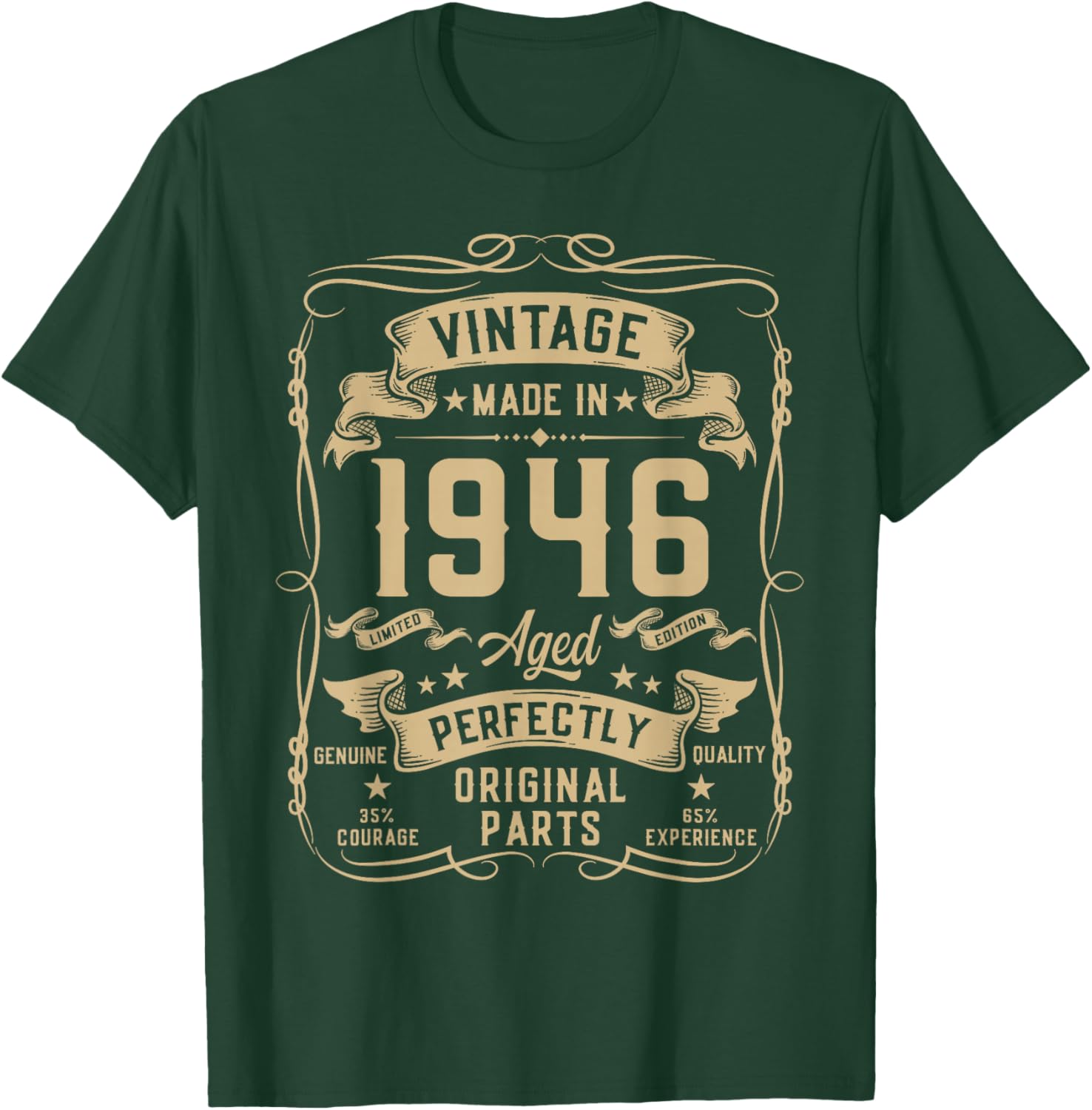 Vintage 1946 80yr 80th Birthday Gifts 80 Years Old T-Shirt - T-Shirt | Forest