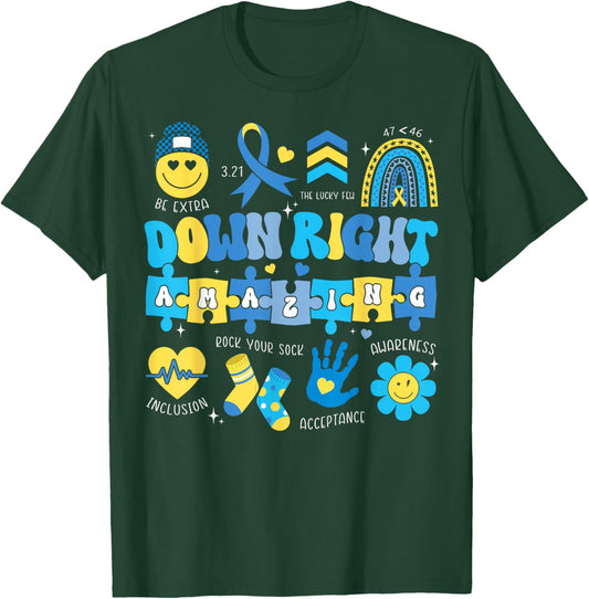 Down Right Amazing Down Syndrome Awareness Women T-Shirt - T-Shirt | Forest