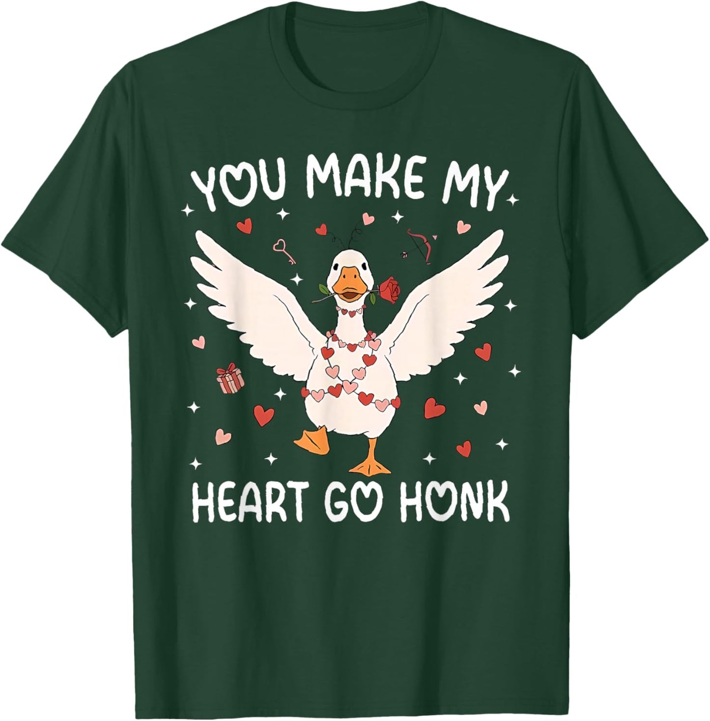 You Make My Heart Go Honk Valentine Goose T-Shirt - T-Shirt | Forest