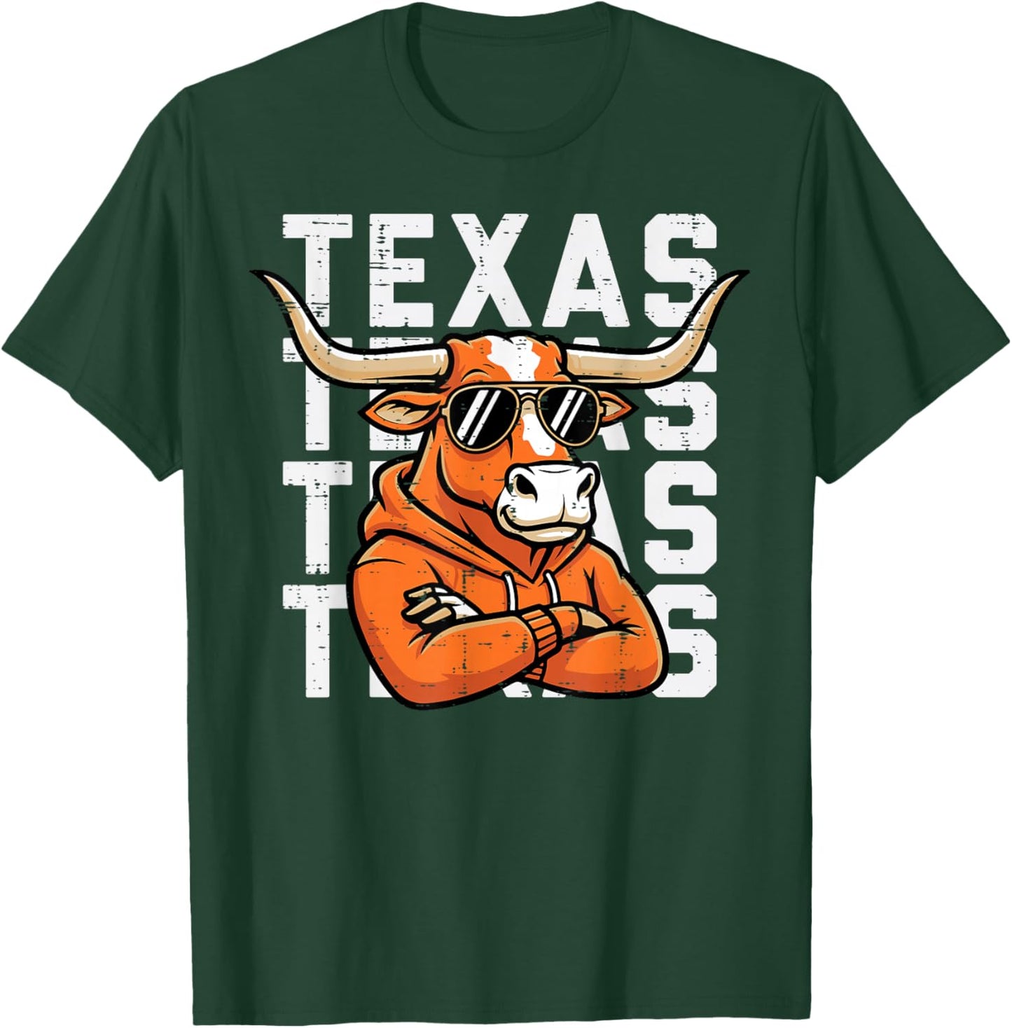 Bull Cow Sunglasses Girls Youth Teen Kids Men Women Boys T-Shirt - T-Shirt | Forest