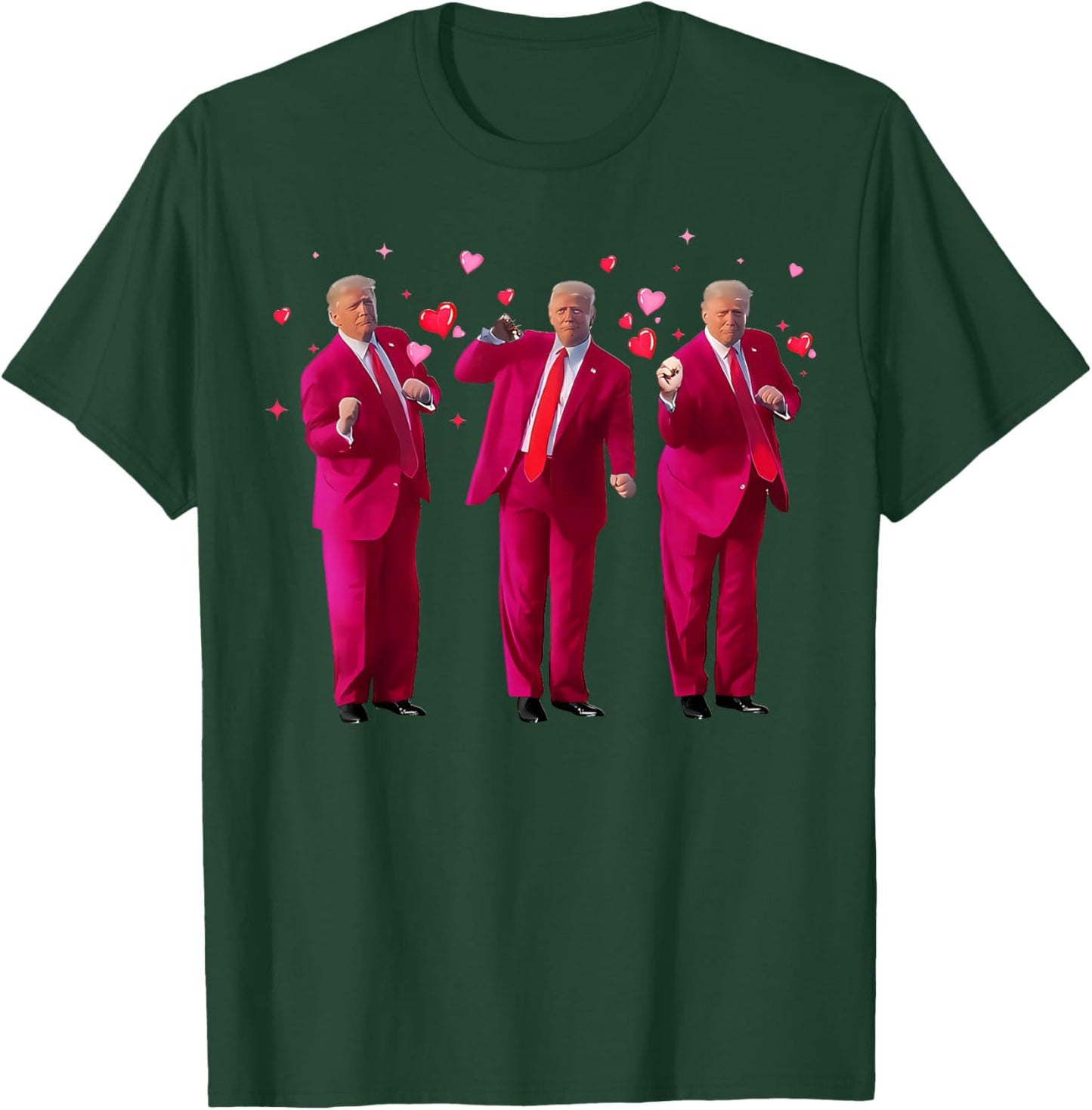 Funny President Trump Dancing Donald Trump Heart Valentine T-Shirt - T-Shirt | Forest