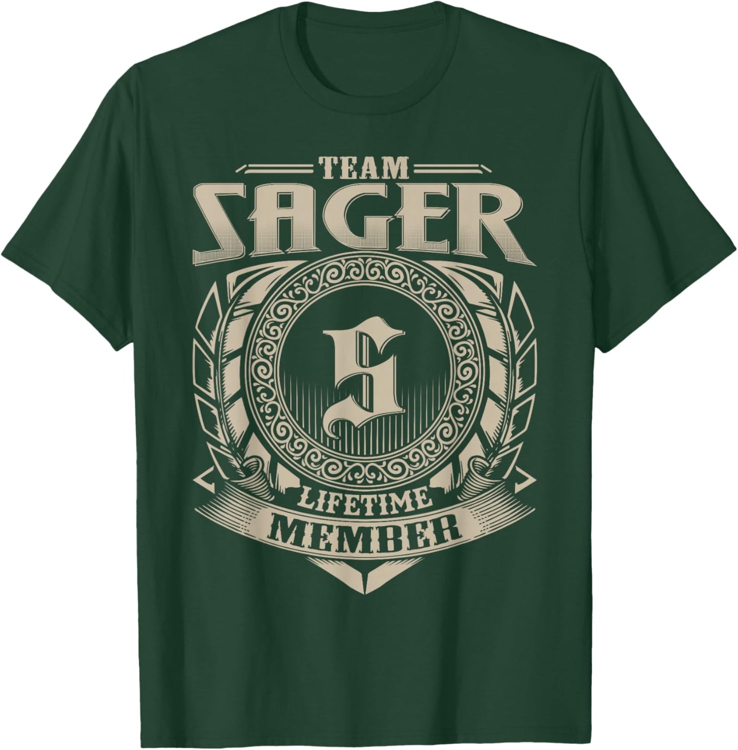 Team Sager Lifetime Member Funny Sager Family Name Vintage T-Shirt - T-Shirt | Forest
