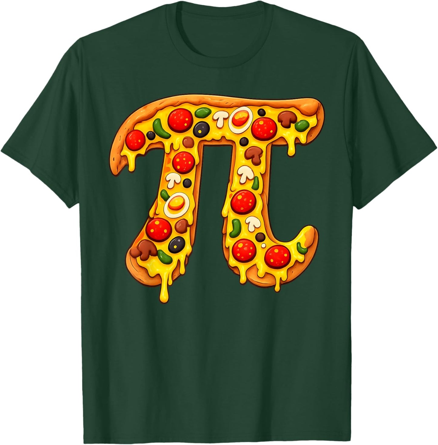 Funny Pizza Pi Math Lover 3.14 Pi Day Teacher Boy Girl Kid T-Shirt - T-Shirt | Forest