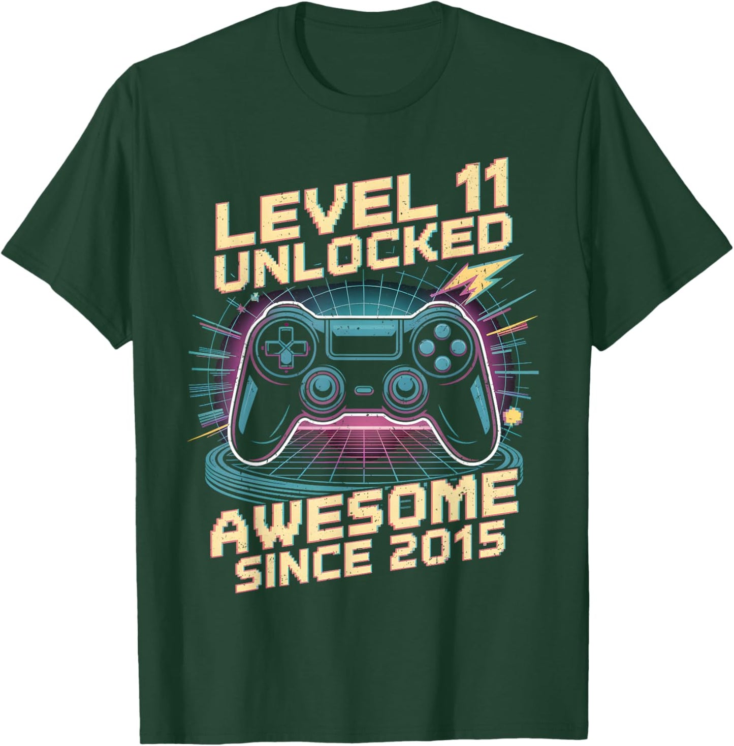 11 Year Old Boy Level 11 Gamer 2015 11th Birthday Party Gift T-Shirt - T-Shirt | Forest