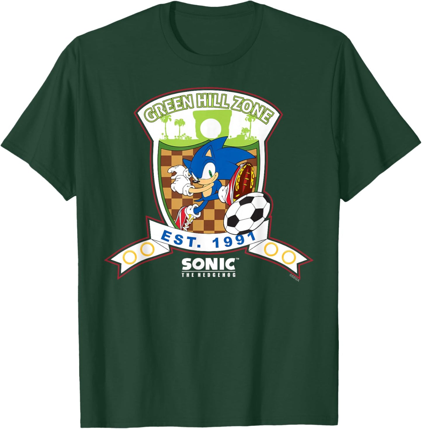 Sonic The Hedgehog - Green Hill Zone Soccer T-Shirt - T-Shirt | Forest