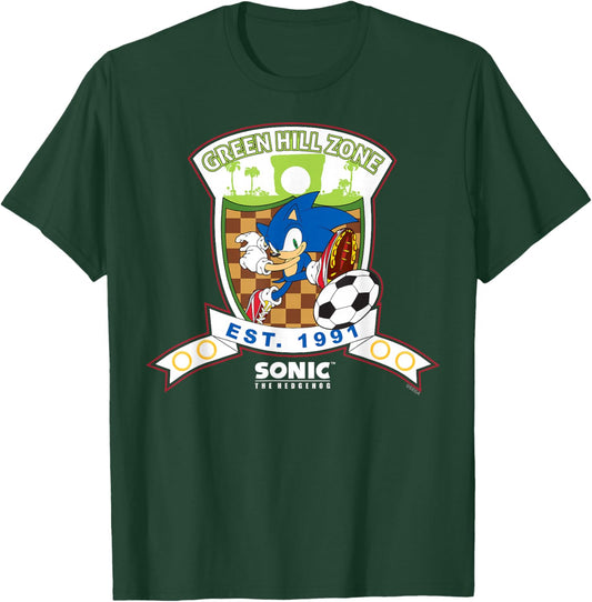 Sonic The Hedgehog - Green Hill Zone Soccer T-Shirt - T-Shirt | Forest
