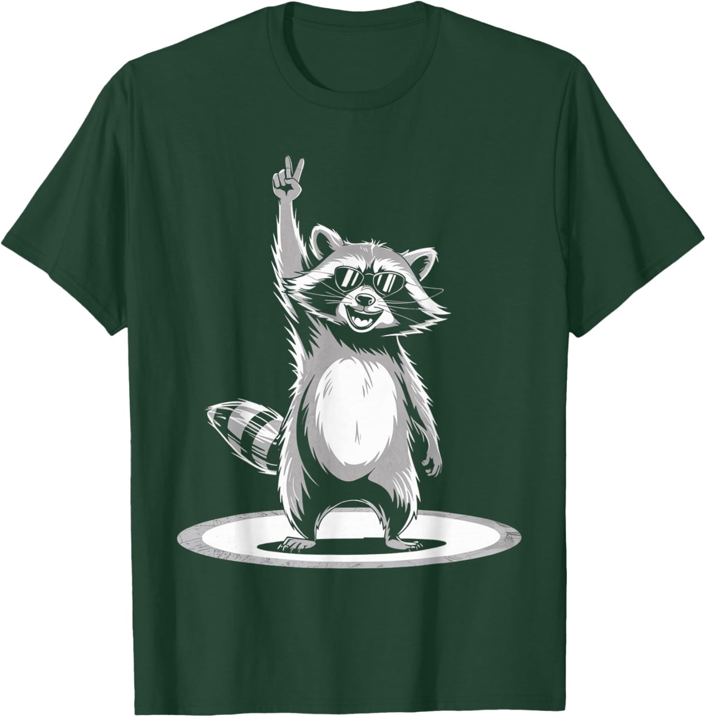 Funny Retro Raccoon Rock Cool-Music Lover Graphic T-Shirt - T-Shirt | Forest