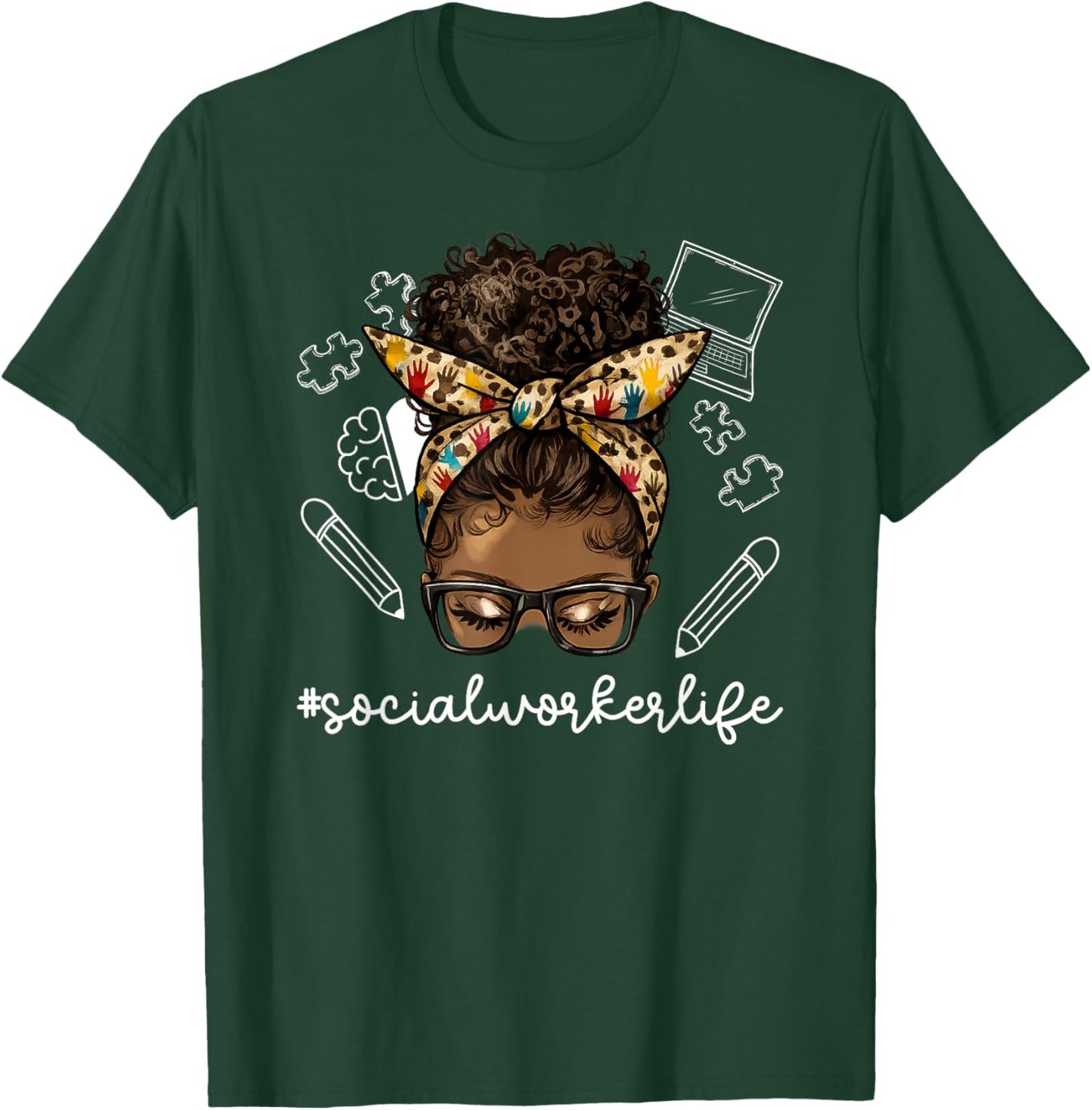 Black Social Worker Life African American Social Workers T-Shirt - T-Shirt | Forest