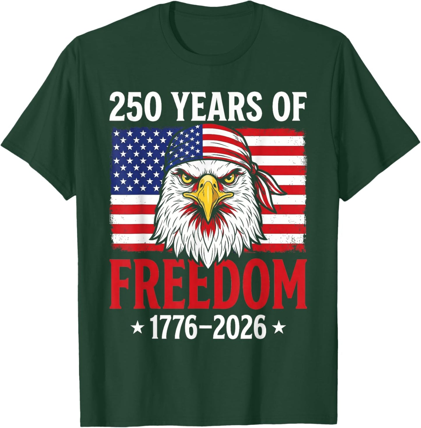 Vintage 250 Years American 1776 2026 250th USA Men Women T-Shirt - T-Shirt | Forest