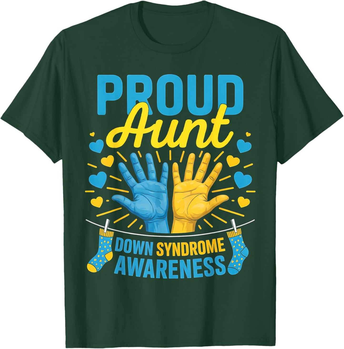 Proud Aunt Down Syndrome Awareness Day Matching Family T-Shirt - T-Shirt | Forest