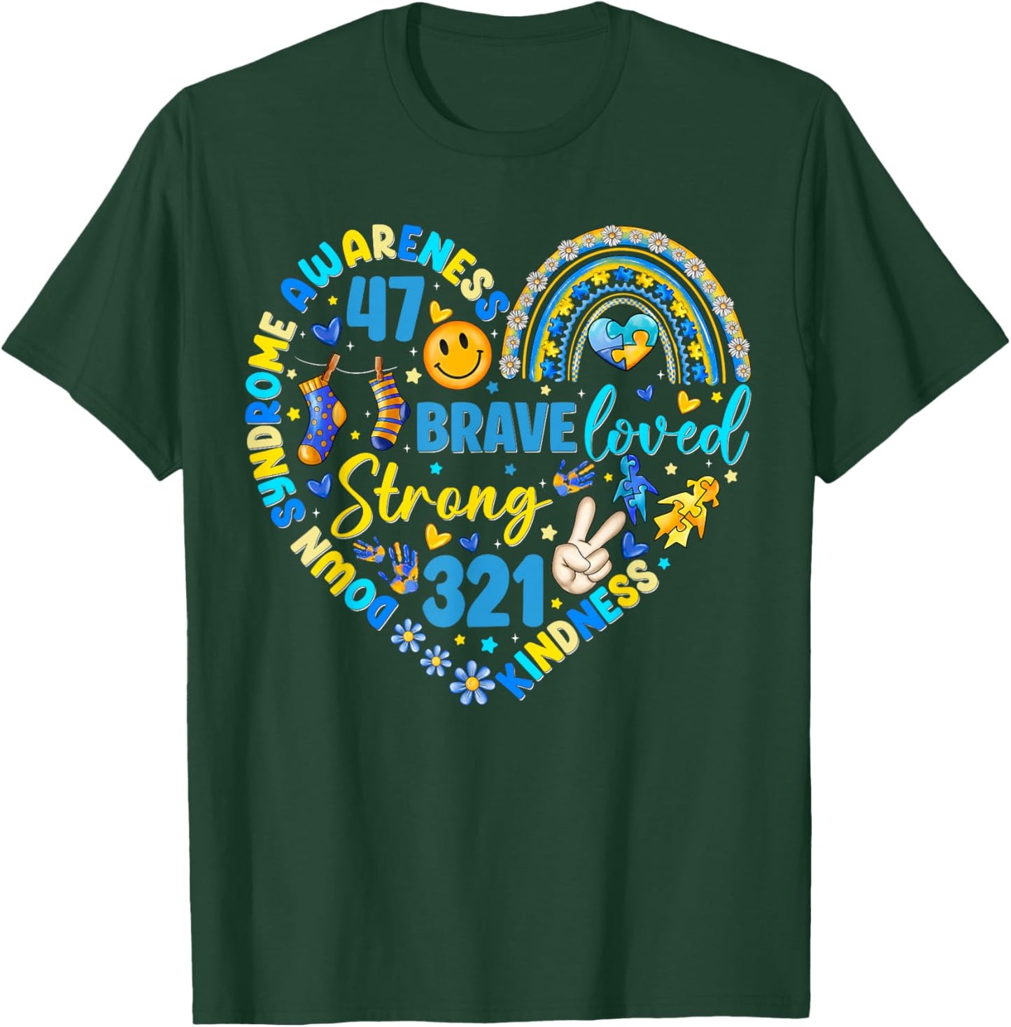 World Down Syndrome Day March 21 Men Women Kid 321 T-Shirt - T-Shirt | Forest