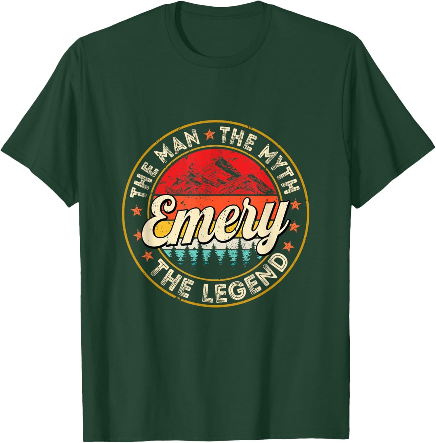 Emery The Man The Myth The Legend Personalized Name T-Shirt - T-Shirt | Forest