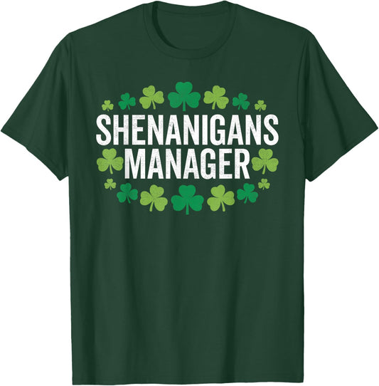 Shenanigans Coordinator Shamrock St Patricks Day T-Shirt - T-Shirt | Forest