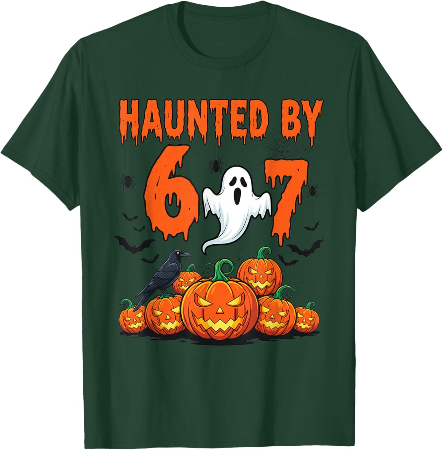 Haunted by 67 Meme Funny Ghost and Pumpkin Halloween Costume T-Shirt - T-Shirt | Forest