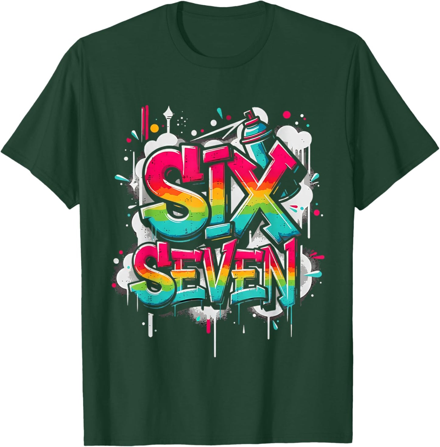 67 Graffiti Meme Funny Six Seven Gen Alpha Slang Men Boys T-Shirt - T-Shirt | Forest