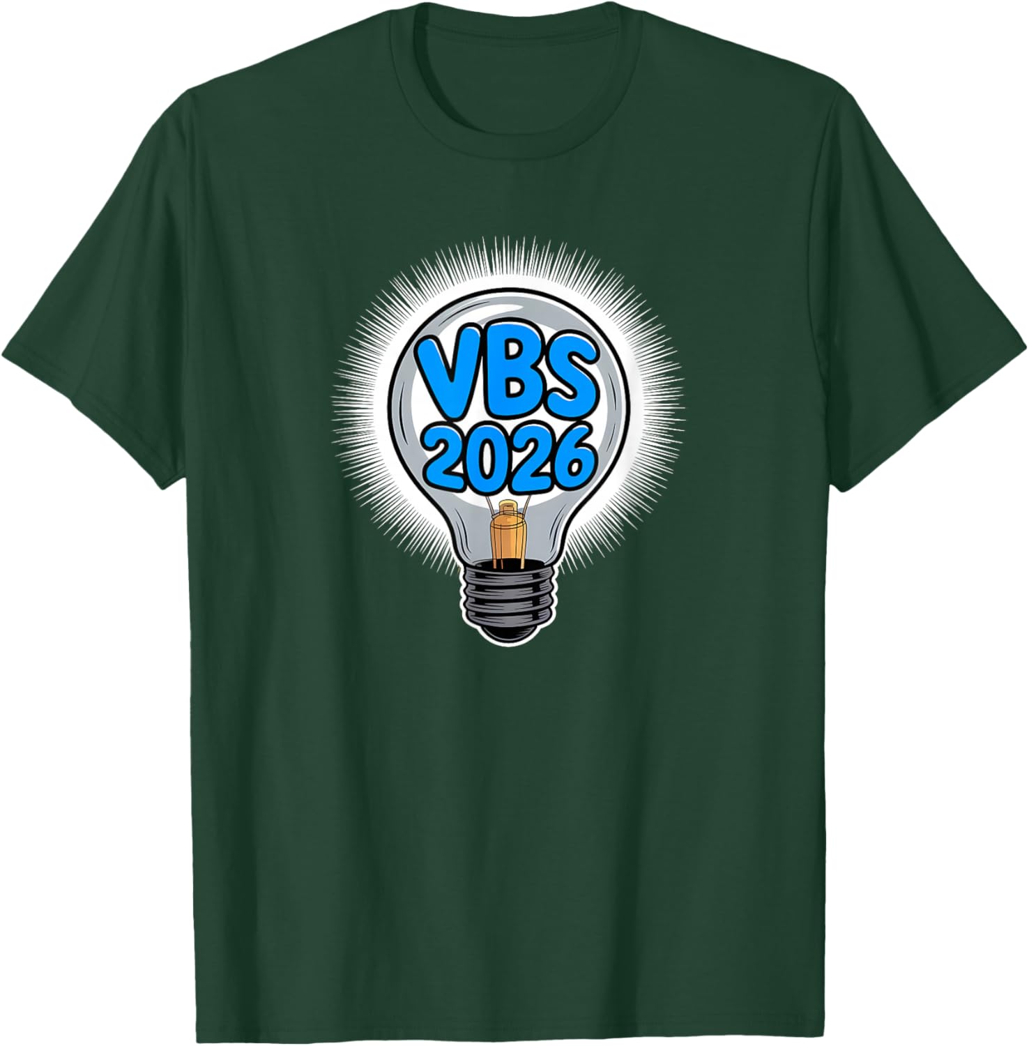 I Love VBS 2026 Vacation Bible School Shining Lightbulb T-Shirt - T-Shirt | Forest