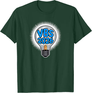 I Love VBS 2026 Vacation Bible School Shining Lightbulb T-Shirt - T-Shirt | Forest