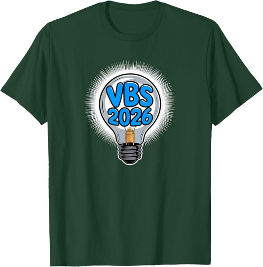 I Love VBS 2026 Vacation Bible School Shining Lightbulb T-Shirt - T-Shirt | Forest