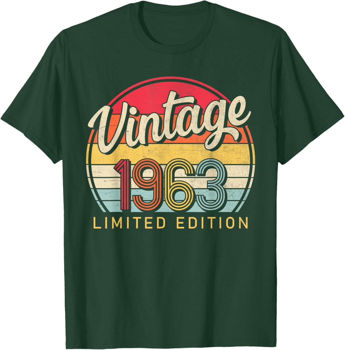 Limited Edition Retro Style 60's Born Vintage 1963 Birthday T-Shirt - T-Shirt | Forest