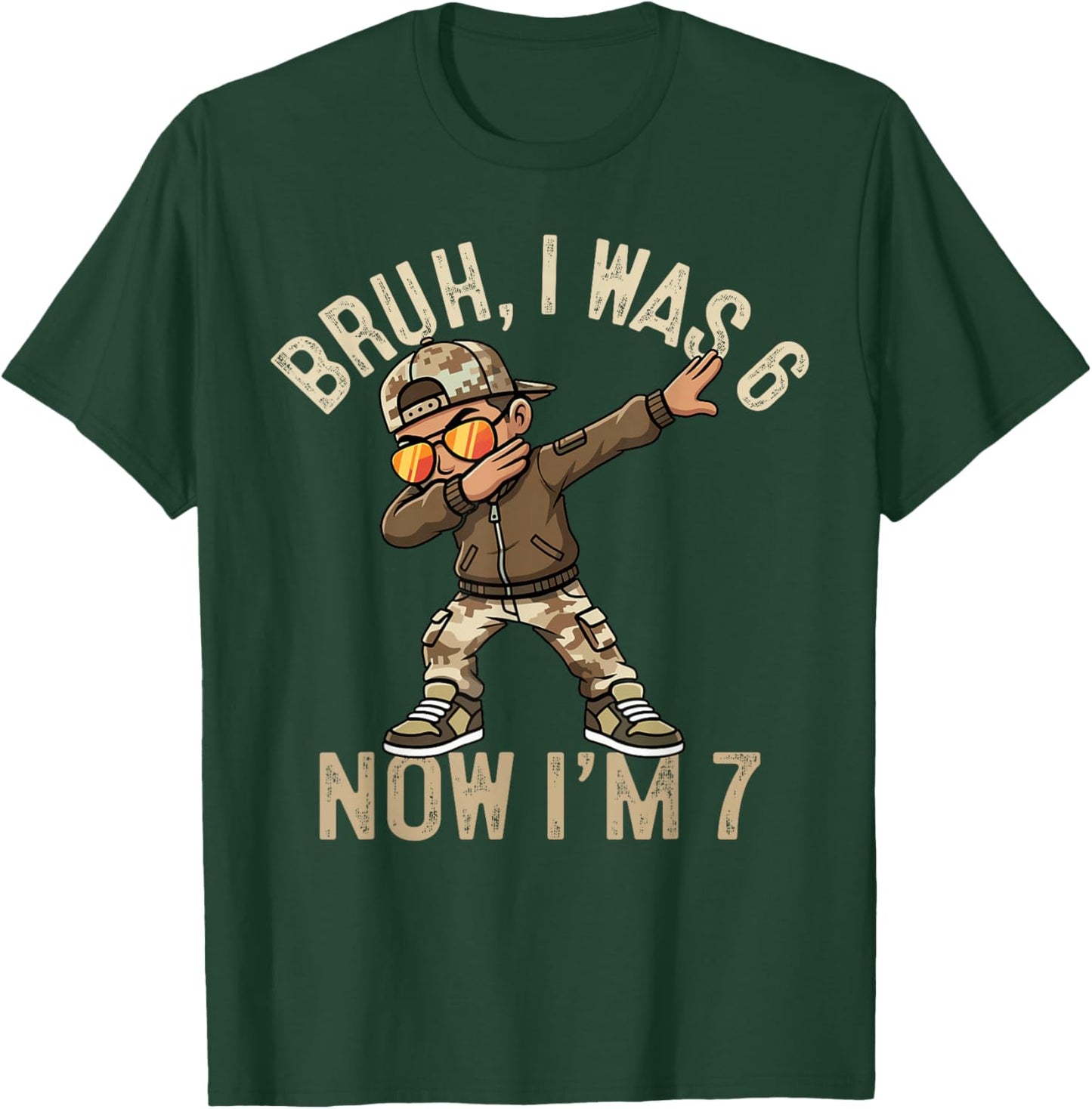 I was 6 Now I'm 7 Year Old 7th Birthday 67 Dabbing Boys Kids T-Shirt - T-Shirt | Forest
