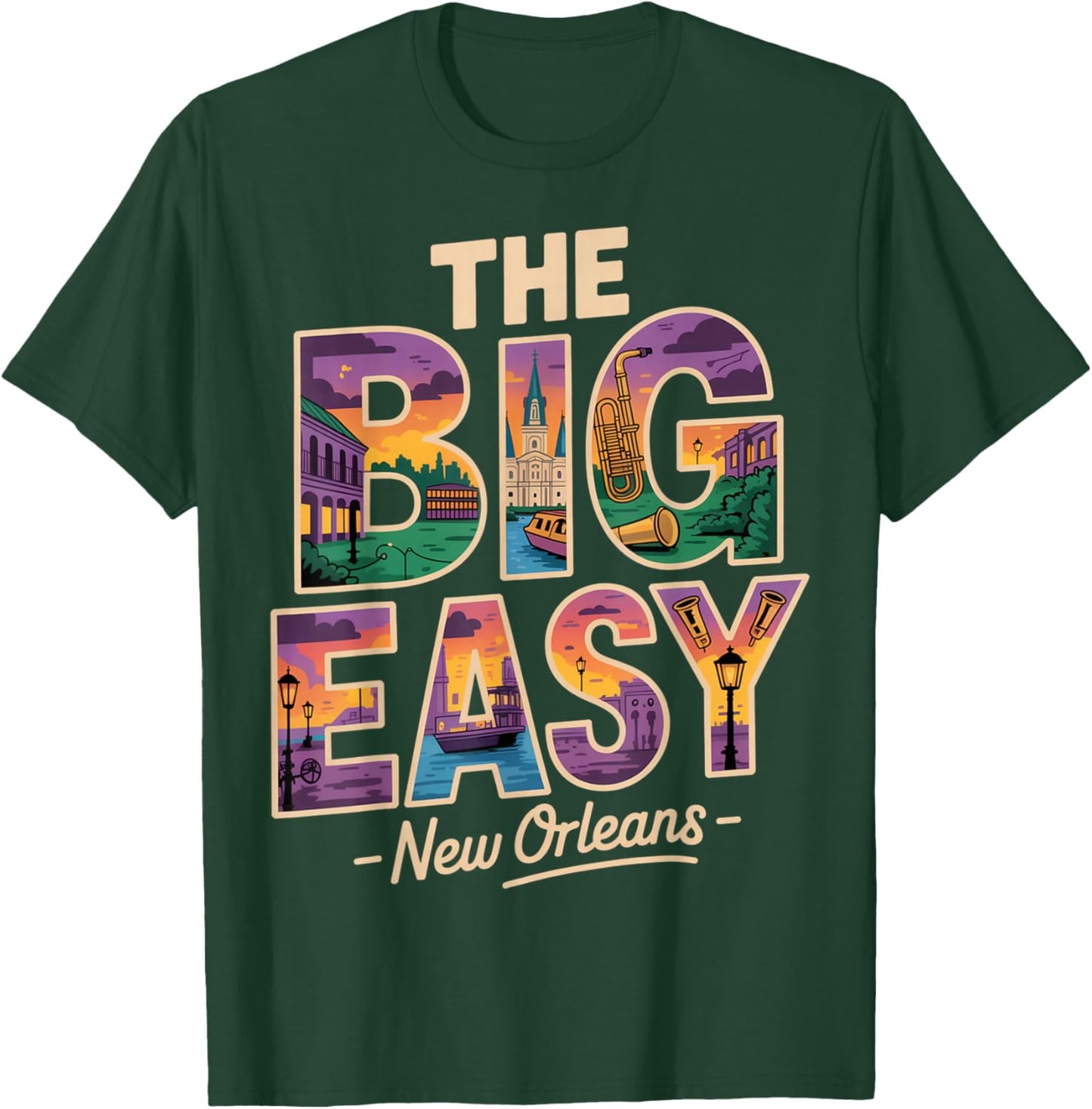 The Big Easy New Orleans Vintage T-Shirt - T-Shirt | Forest