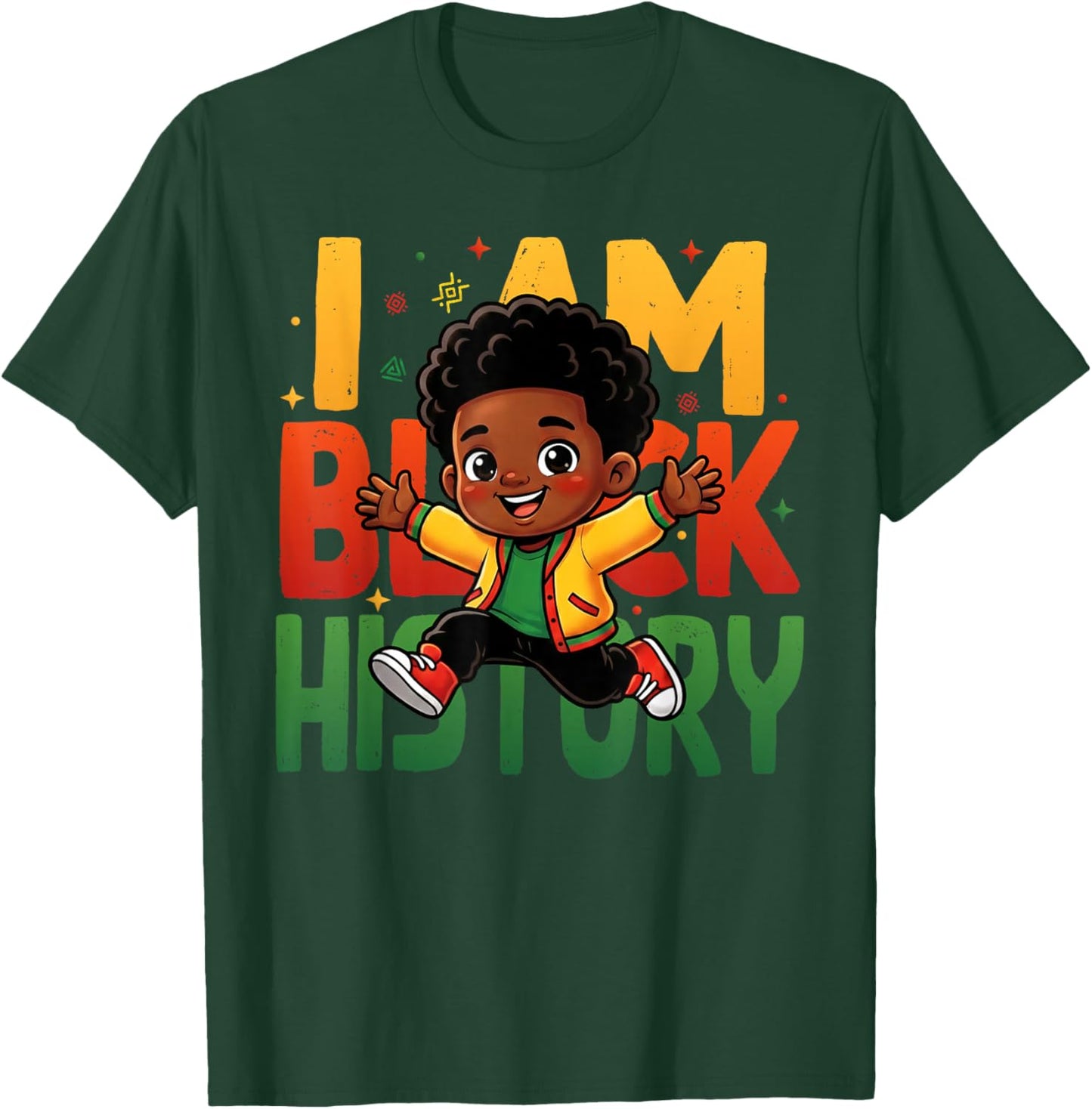 Bruh I Am Black History Month Black Child Magic Afro Kid Boy T-Shirt - T-Shirt | Forest