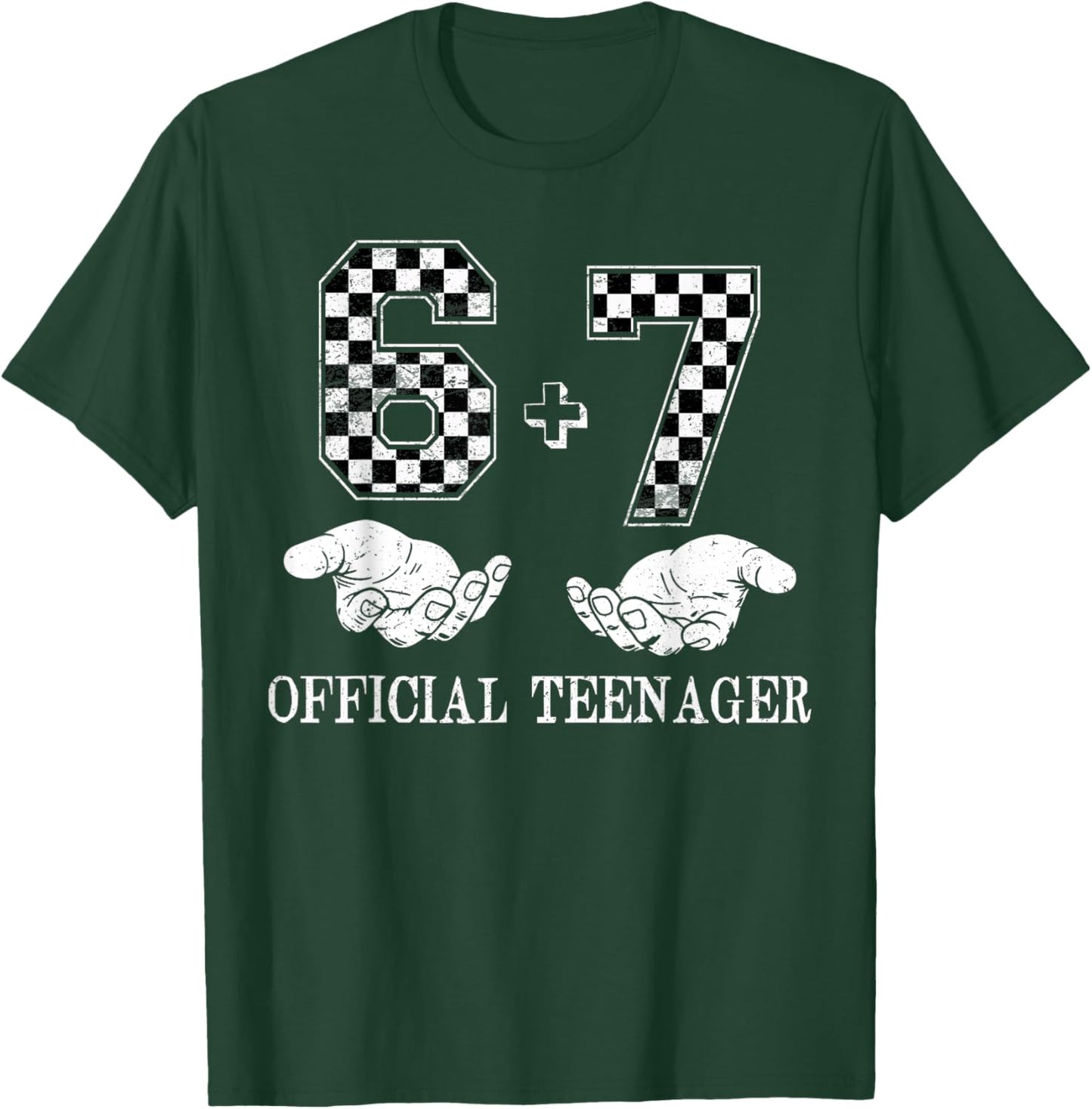 6+7 Official Teenager 13th Birthday 13 Year Old Boys Kids T-Shirt - T-Shirt | Forest