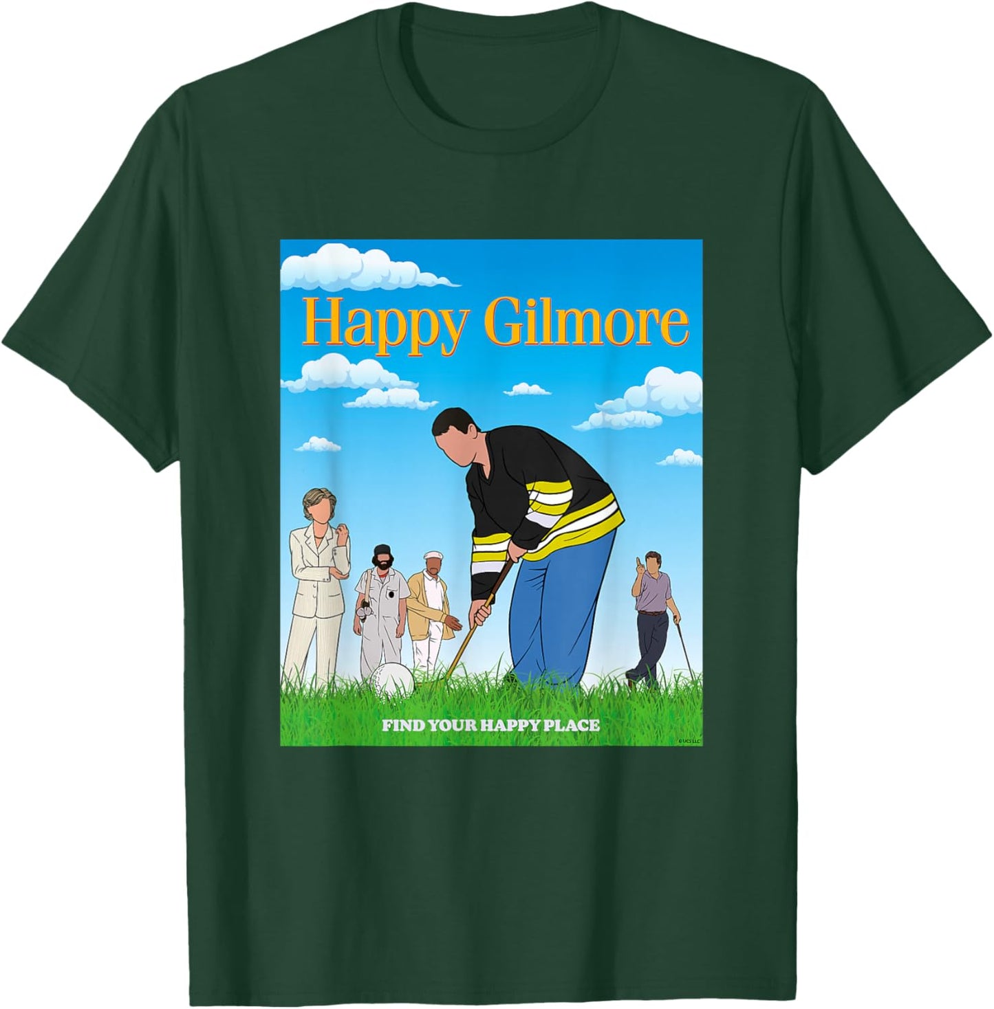 Happy Gilmore 30th Anniversary Happy Place T-Shirt - T-Shirt | Forest
