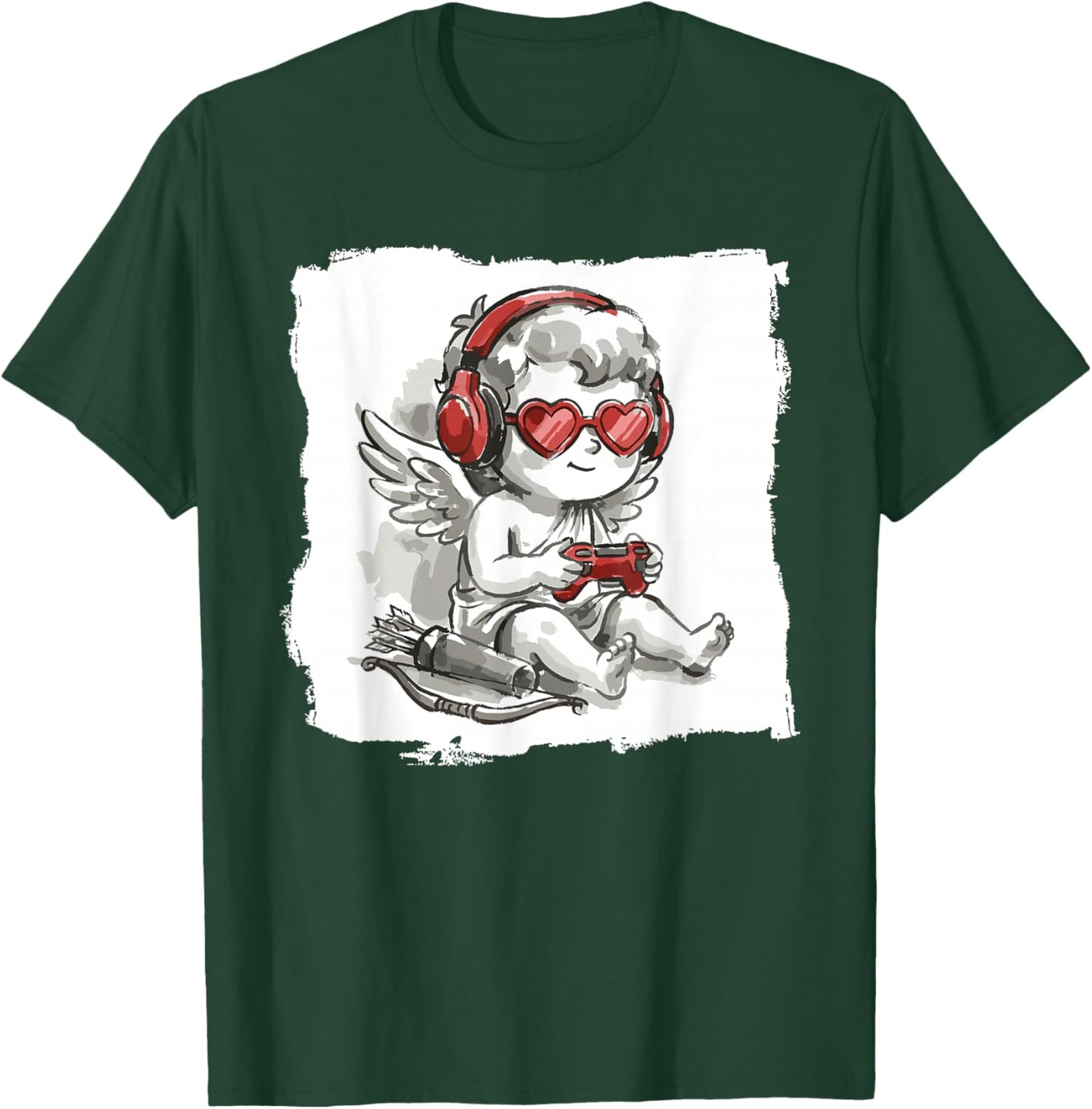 Video Games Cupid Gamer Funny St. Valentine's Day T-Shirt - T-Shirt | Forest