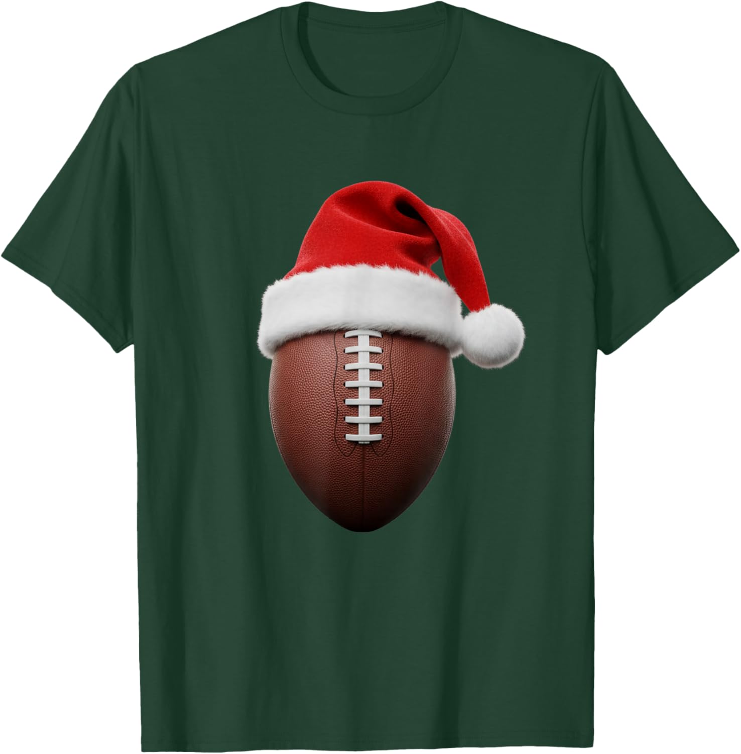 Football Christmas Hat Funny Holiday Sports T-Shirt - T-Shirt | Forest