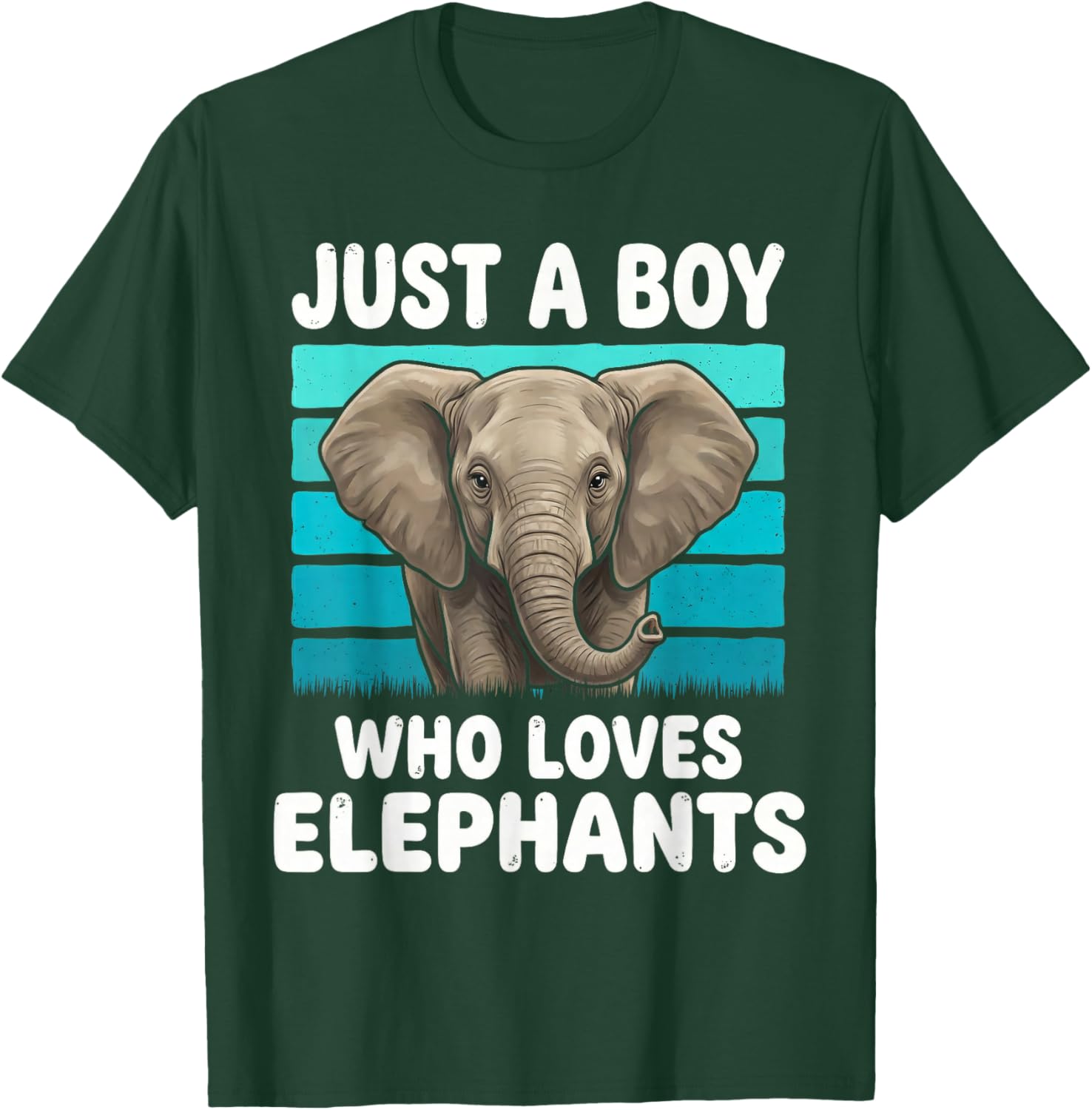Just a Boy Who Loves Elephants Funny Elephant Lover Kid Boys T-Shirt - T-Shirt | Forest