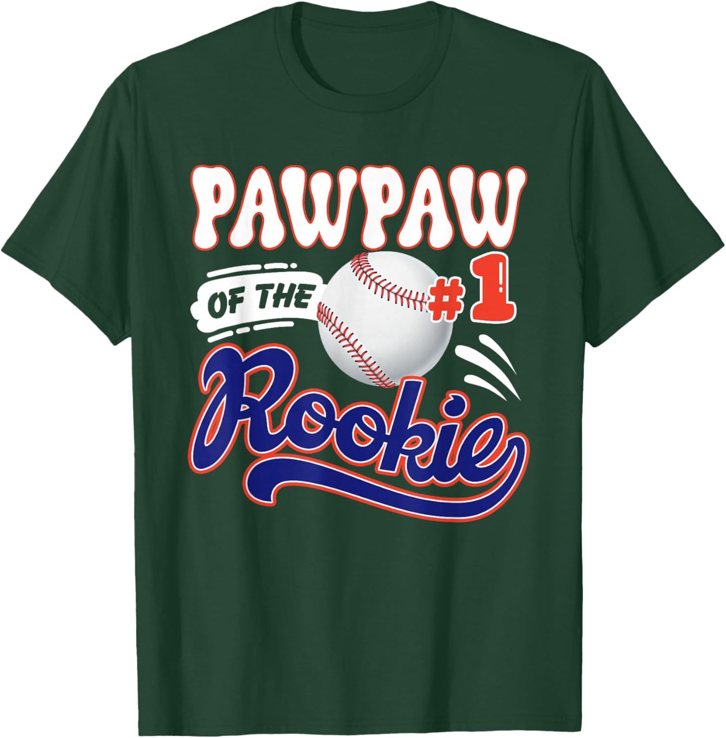 Pawpaw Rookie of Year 1st Birthday Baseball Theme Matching T-Shirt - T-Shirt | Forest