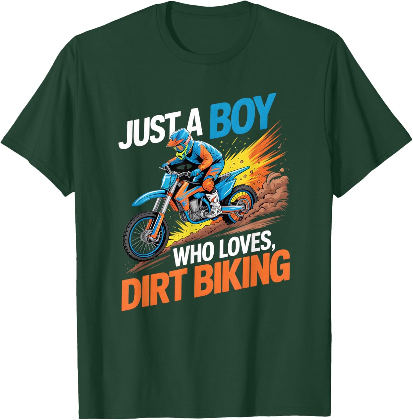 Boys Dirt Biking T-Shirt - T-Shirt | Forest