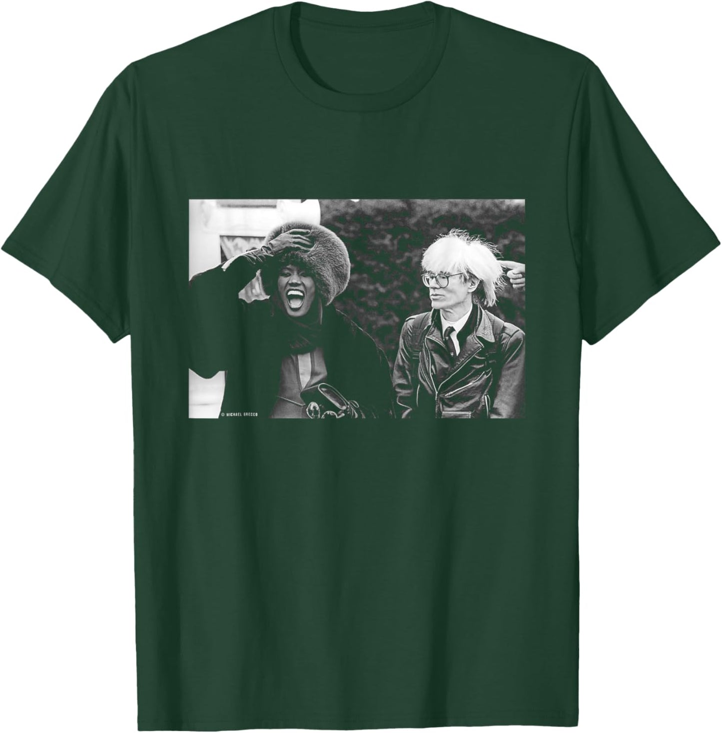 Singer Model Grace Jones with Andy Warhol by Michael Grecco T-Shirt - T-Shirt | Forest