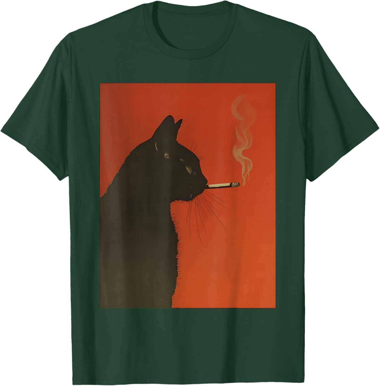 Smoking Black Cat – Moody Retro Noir Cat T-Shirt - T-Shirt | Forest