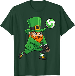 Leprechaun Volleyball Green St Patricks Day Sport Boy Kids T-Shirt - T-Shirt | Forest