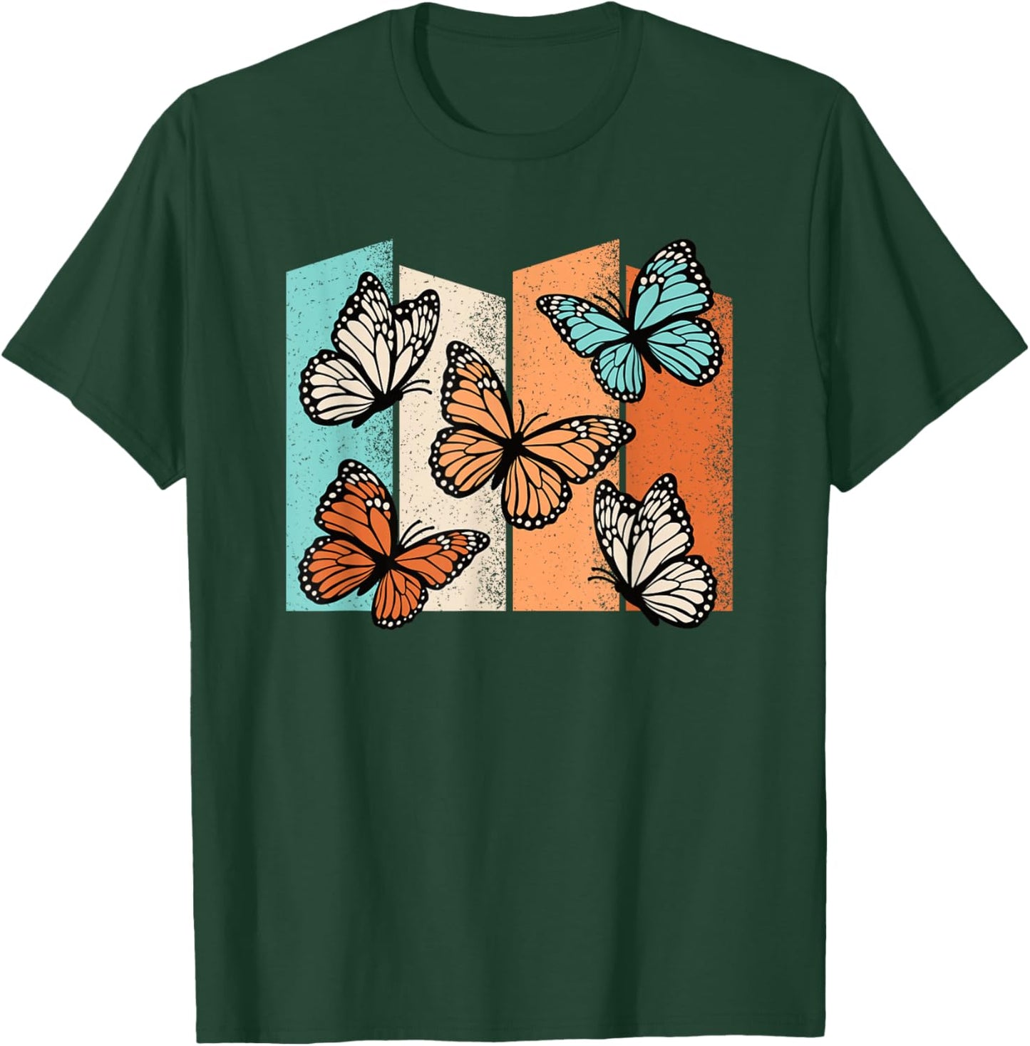 Retro Butterflies Vintage Butterfly Lover Men Women T-Shirt - T-Shirt | Forest