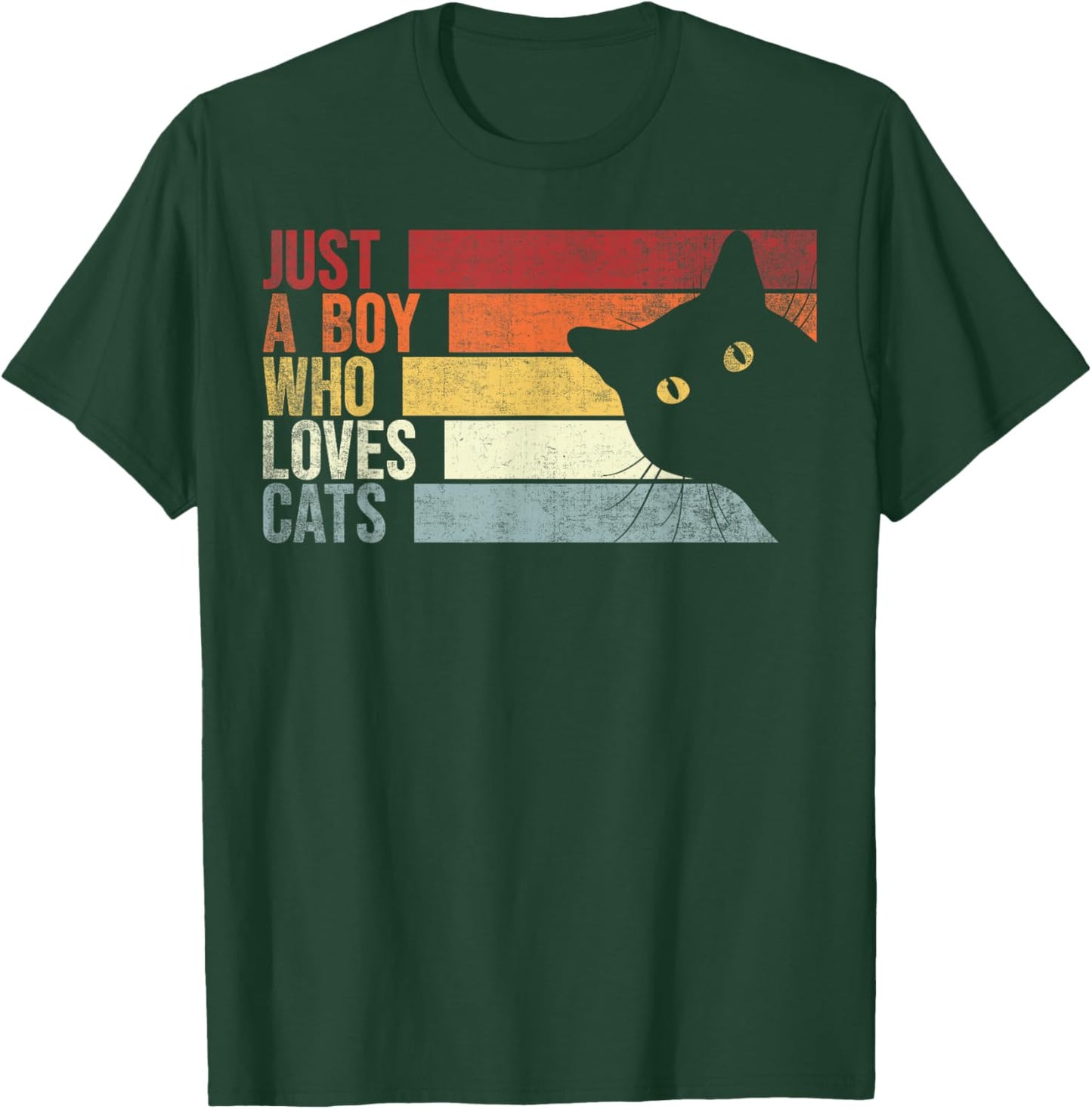 Just A Boy Who Loves Cats. Funny Cats Lover T-Shirt - T-Shirt | Forest