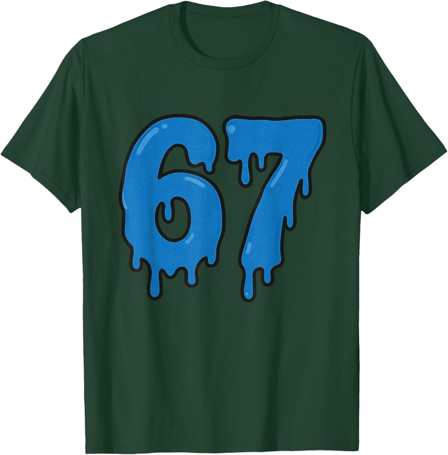 67 Drip Melt Six Seven Meme Alpha Gen Slang Funny Blue T-Shirt - T-Shirt | Forest