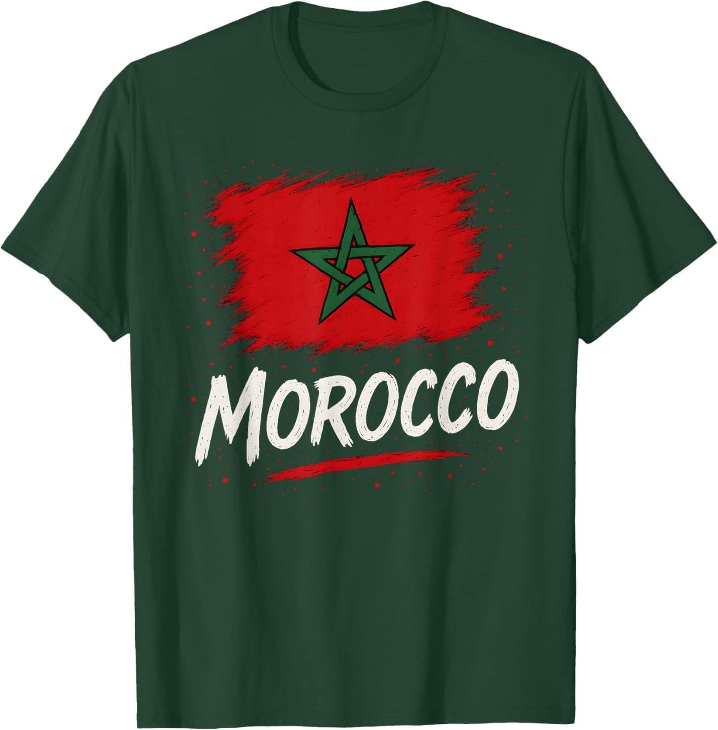 Morocco Moroccan Flag T-Shirt - T-Shirt | Forest