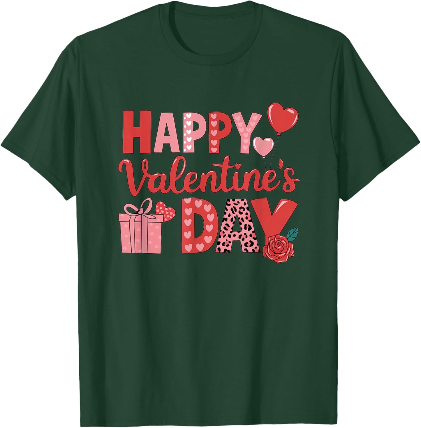 Happy Valentines Day 2026 Heart Love Valentine Men Women T-Shirt - T-Shirt | Forest