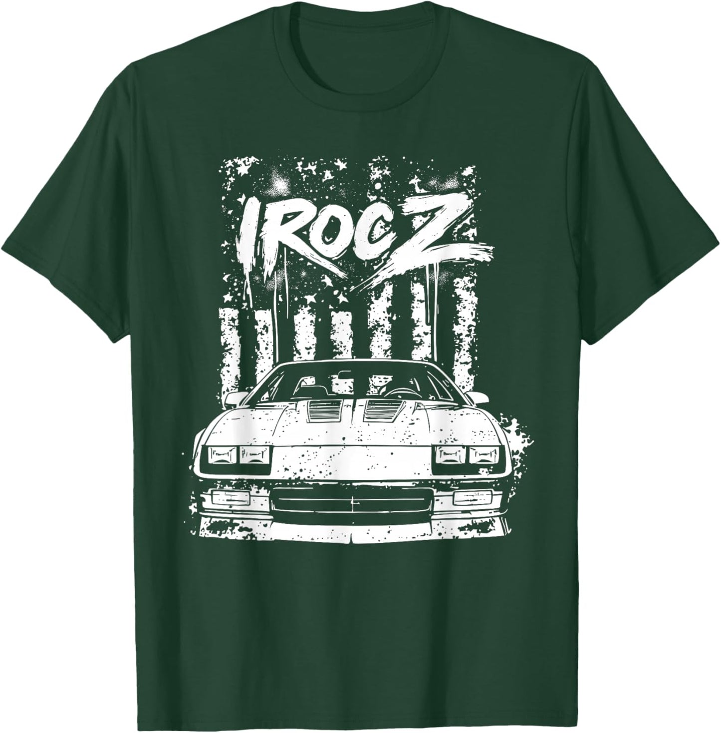IROC Z Front Grill USA Flag Patriotic Muscle Car Classic T-Shirt - T-Shirt | Forest