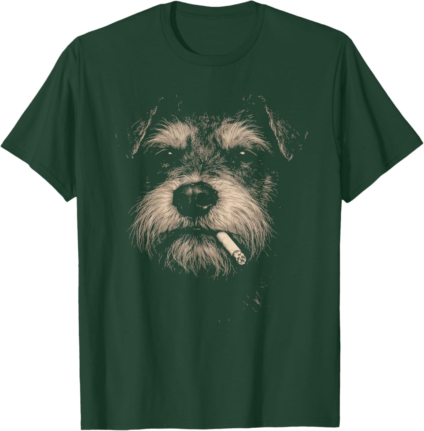 Dog Smoking Cigarette Funny Miniature Schnauzer Meme T-Shirt - T-Shirt | Forest