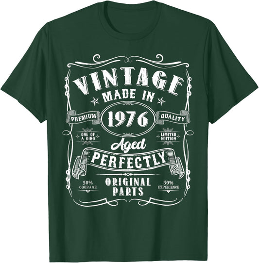 Vintage 50th Birthday Decorations Men Funny 1976 50 Birthday T-Shirt - T-Shirt | Forest