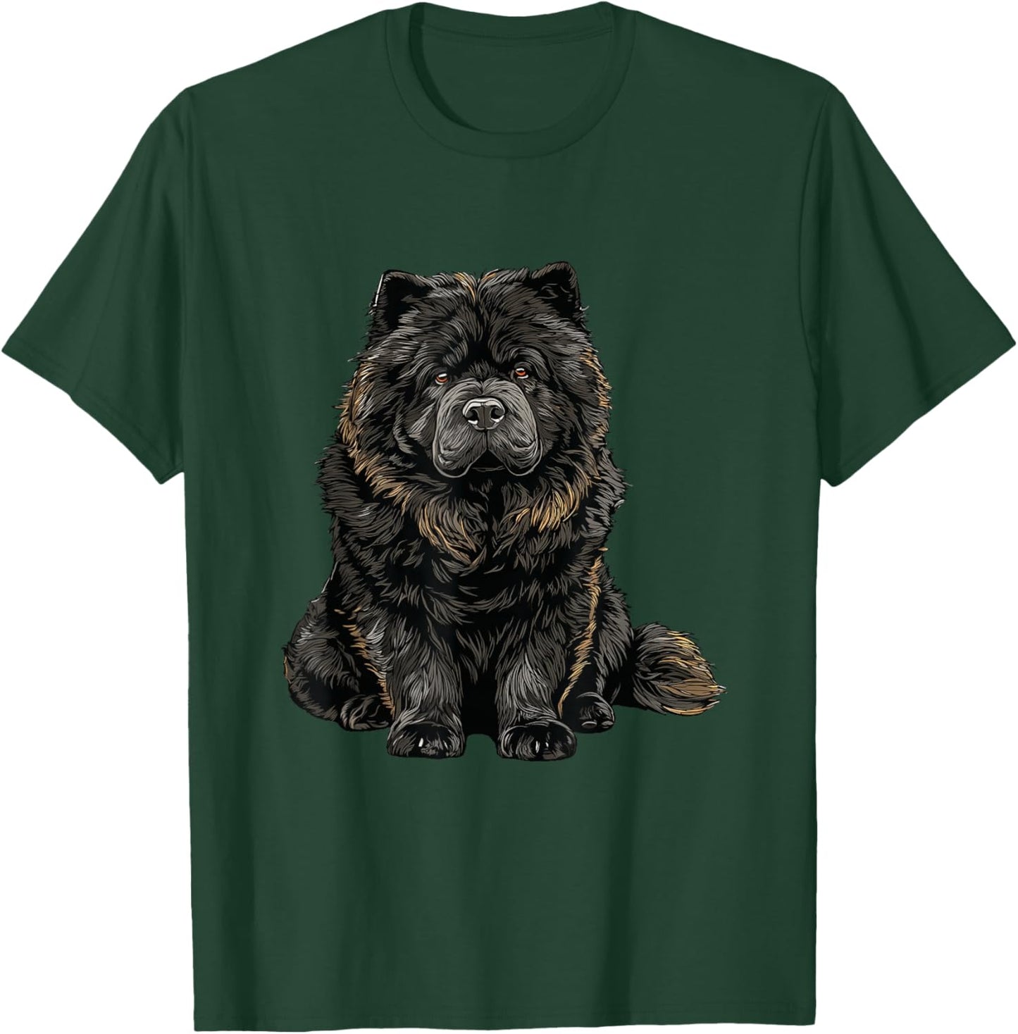 Black Chow Chow Dog Illustration T-Shirt - T-Shirt | Forest
