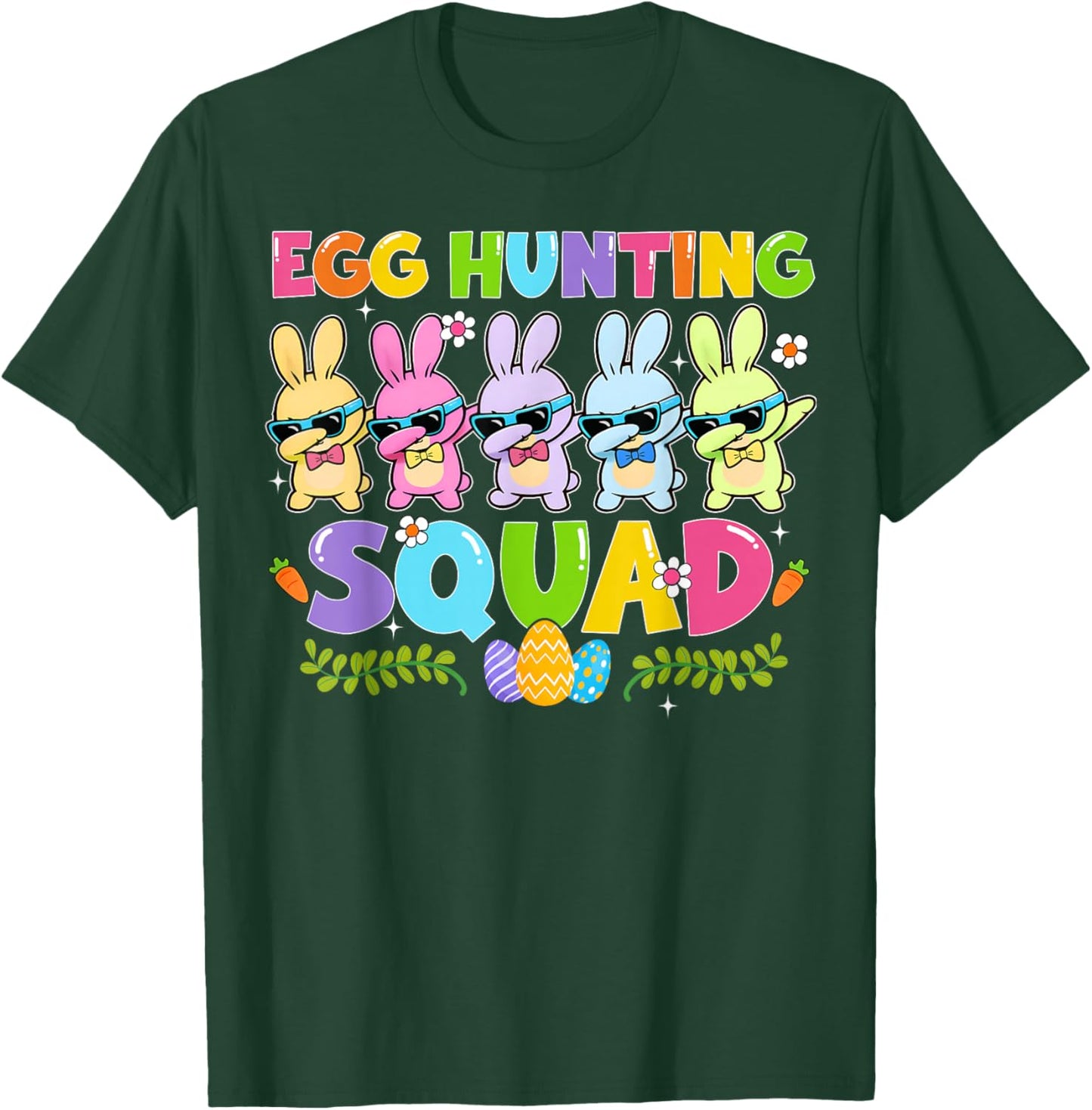 Happy Easter Day Bunny Egg Hunting Squad Boy Girl Kid T-Shirt - T-Shirt | Forest