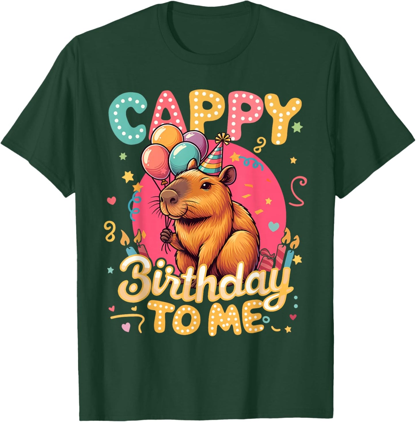 Cappy Birthday to Me Capy Birthday Cute Capybara Boys Girls T-Shirt - T-Shirt | Forest
