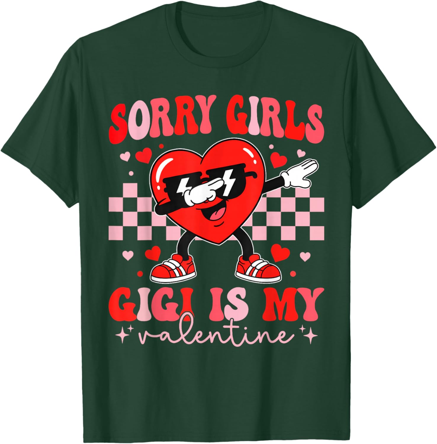 Sorry Girls Gigi is My Valentine Dabbing Heart Kids Boys T-Shirt - T-Shirt | Forest
