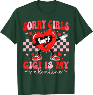 Sorry Girls Gigi is My Valentine Dabbing Heart Kids Boys T-Shirt - T-Shirt | Forest