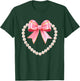 Valentines Day Hearts Coquette Bow Women Girls Boys T-Shirt - T-Shirt | Forest
